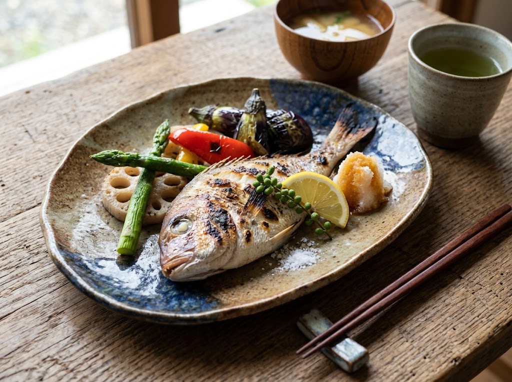 相模灘の白身と季節野菜のグリル
